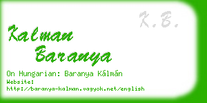 kalman baranya business card