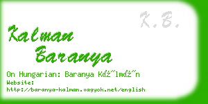 kalman baranya business card